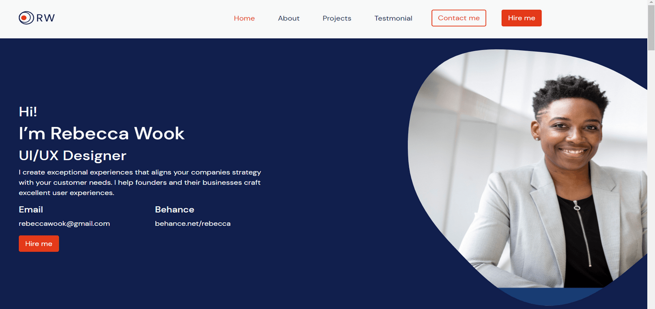 ui/ux rebecca portfolio screenshot